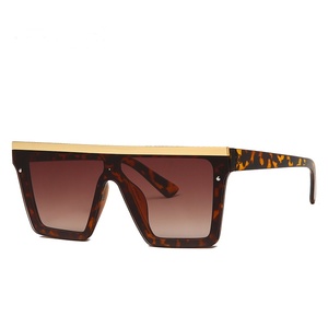 Wholesale Custom Logo Metal Frame UV400 Acrylic Lenses One Piece Fashion Sunglasses - Product Image 6