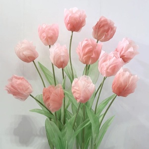 Fleurs géantes en organza GF018, fleurs géantes en papier avec support, fleurs géantes en soie artificielle et en mousse pour décoration de mariage. - Product Image 3