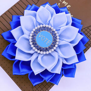 Sorority Zeta Phi Beta Chapter Zeta Amicae Accent Royal And Light Blue Flower Voting Pin Charming ZA Ramillete VOTE Broche - Product Image 2