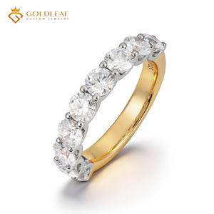 Anillo de Plata 925 Chapado en Oro de 14K con Moissanita de 0.5ct, Ideal para Regalo, Boda, Uso Diario - Product Image 2