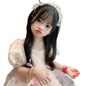 New Model Baby Fashion Cute Baby Girl Hair Wig Long Straight Children Kids Girls Natural Wave Wig For Baby Girl Wig