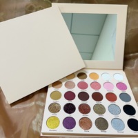 Palette de fards à paupières personnalisée de luxe, imperméable, poudre compacte minérale foncée, marque privée, maquillage végétalien scintillant, haute pigmentation