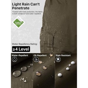 FOXA Men's Tactical <b>Pants</b> Lightweight Water Resistant Ripstop <b>Cargo</b> <b>Work</b> Hiking <b>Pants</b> With Multi Pockets Moss - Product Image 3