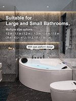 Baignoire Balnéo d'Angle Autoportante Moderne en Acrylique 1.0-1.5m (39-59 Pouces) pour Spa Intérieur, Hôtels et Appartements - Vente en Gros Usine