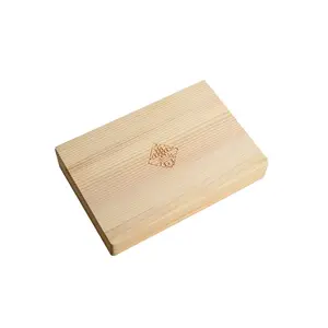 Folding greeting card postcard packaging wooden box, customized square pine wood cigar cigarette packaging wooden box
