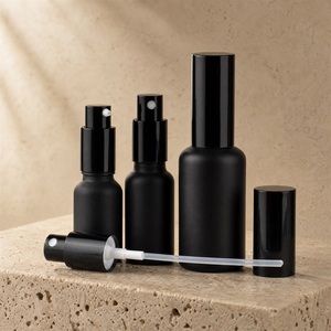 <b>Black</b> Cosmetic Bottle Set Empty Matte Pump <b>Spray</b> Packaging For Serum Lotion Skincare Wholesale Bulk Supplier - Product Image 4