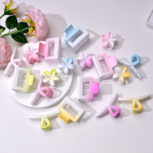 Pince à cheveux en plastique demi-attachée pour femme, style coréen élégant, pour <span class=keywords><strong>queue</strong></span> <span class=keywords><strong>de</strong></span> <span class=keywords><strong>cheval</strong></span> haute, pince requin transfrontalière - Product Image 2