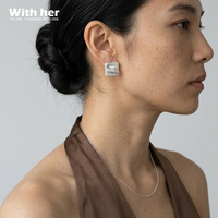Boucles d'oreilles clous classiques géométriques minimalistes texturées mates brossées irrégulières en laiton plaqué or blanc argenté pour femme