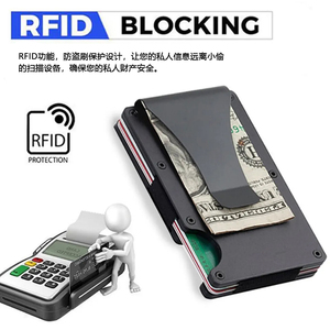 Carbon Fiber MagSafe <strong>Card</strong> <strong>Holder</strong> with Money Clip, Slim RFID Blocking Magnetic Wallet for Men Custom logo Gift - Product Image 2