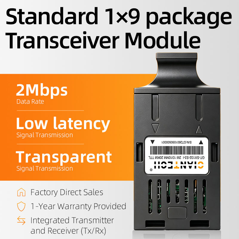 GIANTECH 1x9 2Mbps Optical Transceiver Module SC Connector 1310nm 20KM ...