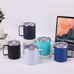 12oz Eco-Friendly Stainless Steel Powder Coated Classic <b>Coffee</b> Mugs Tumblers Handle Lid 6-12 Hours Thermal Insulation Custom - Product Image 2
