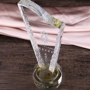 고급 K9 크리스탈 유리 상 저렴한 사용자 정의 민속 예술 스타일 빈 트로피 광택 기술 - Product Image 6