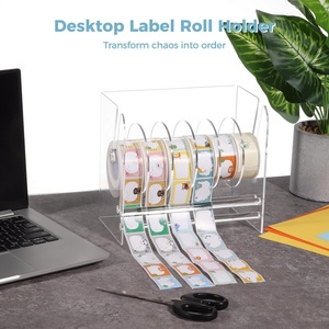 Custom for Modern Desktop Sticker <b>Roll</b> Holder Clear Acrylic Tape Dispenser Customized Store Display Stand Label <b>Roll</b> - Product Image 5