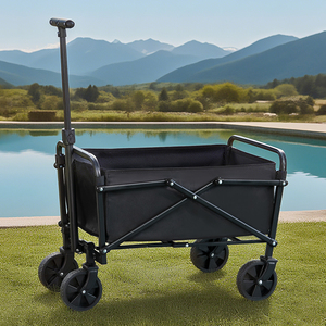 Draagbare <span class=keywords><strong>trolley</strong></span> met premium inklapbare 360° wielen ° Draaibare wielen carbonstalen bagagekar voor industrieel gebruik - Product Image 1