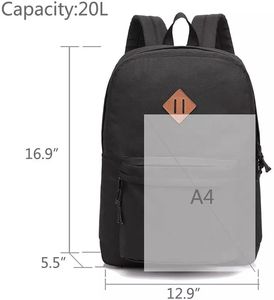 Sac d'école personnalisé en gros pour garçon, sac à dos scolaire personnalisé avec logo, sac à dos double épaule pour enfants, sac à dos scolaire personnalisé de couleur unie - Product Image 3