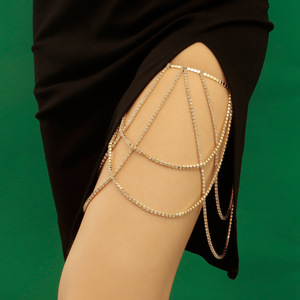 Accesorios Sweet Cool Casual Rhinestone Beach Banda elástica Perla de imitación Cadena de pierna sexy para mujer - Product Image 2