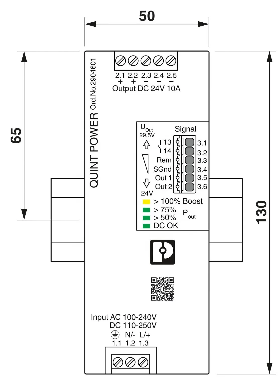 Baru dan asli Phoenix unit/1AC/24DC/10-unit suplai daya