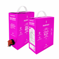 Distributeur vertical de sacs aseptiques BIB en plastique personnalisés de 5L, 10L, 20L pour eau, huile, sirop, jus, liquides avec valve à huile