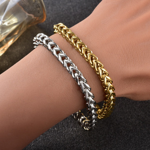 Bracelet unisexe en acier inoxydable plaqué or 18 carats, style hip-hop, chaîne fine, cadeau pour homme, vente en gros, bijoux Zeadear - Product Image 2