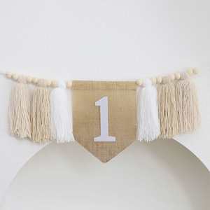 Decorazioni per il Primo Compleanno di Bambini e Bambine: Sedia, Striscione Personalizzato, Ghirlanda di Nappine in Filato, Decorazioni per Feste, Striscione per Sedia Alta per Cake Smash - Product Image 4