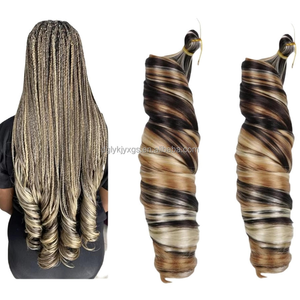 Venta caliente rizos franceses extensiones de cabello sintético <span class=keywords><strong>trenzas</strong></span> de ondas <span class=keywords><strong>sueltas</strong></span> ganchillo para <span class=keywords><strong>trenzas</strong></span> <span class=keywords><strong>africanas</strong></span> para mujeres - Product Image 3
