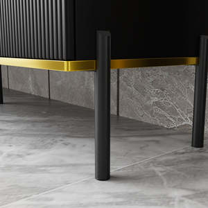 <span class=keywords><strong>Meuble</strong></span> <span class=keywords><strong>TV</strong></span> moderne minimaliste de haute qualité, panneau en bois noir de luxe léger pour <span class=keywords><strong>salon</strong></span> et chambre à coucher avec un <span class=keywords><strong>grand</strong></span> espace de rangement - Product Image 4