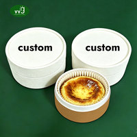 Boîte d'emballage ronde personnalisée VVG en papier avec film laminé pour gâteaux, emballage en papier pour pâtisserie, conteneur de stockage pour desserts