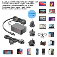 Chargeur rapide Gan 100W Prises EU US UK AU 2 ports 100W + USB-A Chargeur mural QC3.0