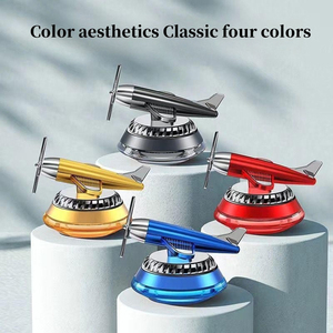 Hélice solaire rotative pour voiture Avion Parfum ornements créatifs double anneau cristal <span class=keywords><strong>auto</strong></span> rotation voiture Rafraîchisseurs d'air Avion - Product Image 5
