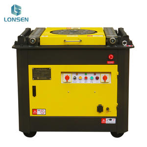 Dobladora de barras de refuerzo de acero inoxidable y acero al carbono Lonsen GW52, máquina dobladora de barras de acero semiautomática de 40mm, componente de núcleo de Motor de 4kW - Product Image 5