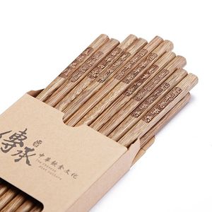 Baguettes en bois de Wing Chicken, 10 paires, bois massif, non peintes, non cirées, pack familial, finition mate, forme ronde, durables - Product Image 3