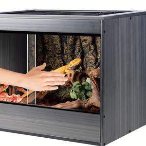 Terrarium/Réservoir pour reptiles en PVC avec porte coulissante en verre à écran robuste et serrure pour dragons barbus, pythons royaux, geckos - Product Image 3