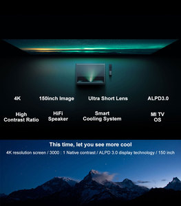 Proyector DLP de Tiro Ultra Corto MIJIA Cinema 1S <span class=keywords><strong>4K</strong></span>, Proyector Láser UST <span class=keywords><strong>Xiomi</strong></span> 2000ANSI ALPD3.0, Altavoz HIFI Nativo <span class=keywords><strong>4k</strong></span>, Cine en Casa - Product Image 5