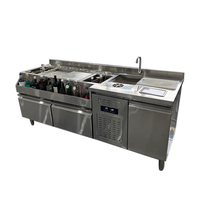 Komersial Modern Stainless Steel koktail Bar Station peralatan dapur elektrik kulkas Cocktail untuk Bar Modern