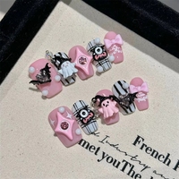 Ongles d'Halloween de luxe pour l'industrie lourde, faits à la main, à presser, en acrylique, artificiels