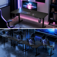 Bureau d'ordinateur AOR à réglage électrique avec design ergonomique, idéal pour les compétitions e-sportives, intelligent, monoplace, noir