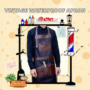 Tablier de barbier en toile personnalisé de style vintage de haute qualité, imperméable, avec sangle en cuir, détection d'aiguille, tablier numérique - Product Image 2