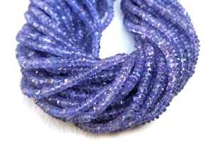High Quality 3mm Natural <b>Blue</b> Tanzanite Gemstone Faceted Rondelle with Star Effect for Jewelry Making Necklace - Product Image 3