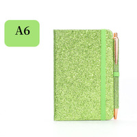 Carnet A6 personnalisé avec logo, couverture créative en PU, sangle scintillante, journal exquis pour étudiant