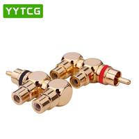 Adaptador RCA Tipo F YYTCG, Conector Macho Chapado en Oro a 2 Hembra, Cable de Audio y Video AV, Conector Jack, Convertidor