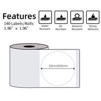 Étiquette thermique Phomemo XY5050-140, ronde, compatible avec les étiqueteuses M110, M220, M221, M200