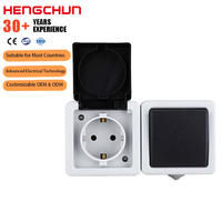 Interruptores de Pared Eléctricos Europeos Resistentes a la Intemperie con Clasificación IP54, Material ABS de Alta Calidad, Serie GT con Contactos de Latón