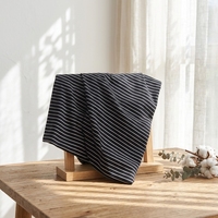 Tissu jersey simple cardé à double extrémité, rayé, en fil de coton 32S, 200 GSM, chaud et respirant, pour vêtements garçons et filles