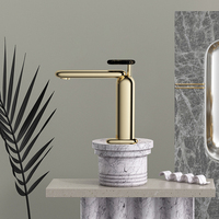 Cupc Robinet de salle de bain de luxe à poignée unique Design moderne Mélangeur d'eau chaude et froide Robinet de lavabo en marbre brossé en céramique de luxe