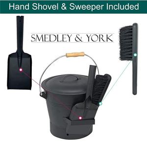 دلو رماد فحم عتيق جديد مع مجرفة ومكنسة يدوية مجموعات أدوات للموقد مواقد الموقد حفر النار أفران البيتزا مشاوي - Product Image 2