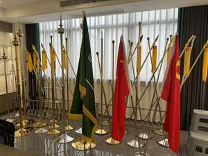 Крытый флагшток Холл флаг 2 м 2,6 м 3 м пол из нержавеющей стали Настольный флаг держатель основания офисный телескопический флагшток - Product Image 3