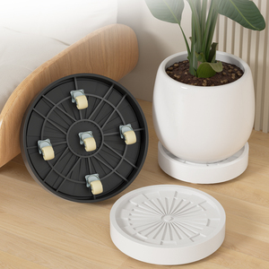 Plateaux ronds de base de pot de fleur avec roues: support de plante mobile avec <span class=keywords><strong>roulettes</strong></span> pivotantes soucoupes invisibles anti-pourriture des racines - Product Image 1