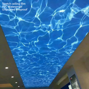 Pellicola per Soffitto Teso FOXYGEN in PVC con Design Ondulato Stampato UV, Profilo e Spatola per Piscine - Product Image 1