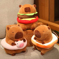 Peluche en peluche Kawaii Accessoires de décoration Capybara Hamburg Oreiller en peluche