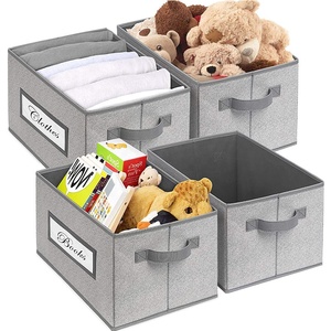 Cubes De Stockage pliables avec Étiquettes Tissu Boîte De <span class=keywords><strong>Rangement</strong></span> pour Organiser - Product Image 1